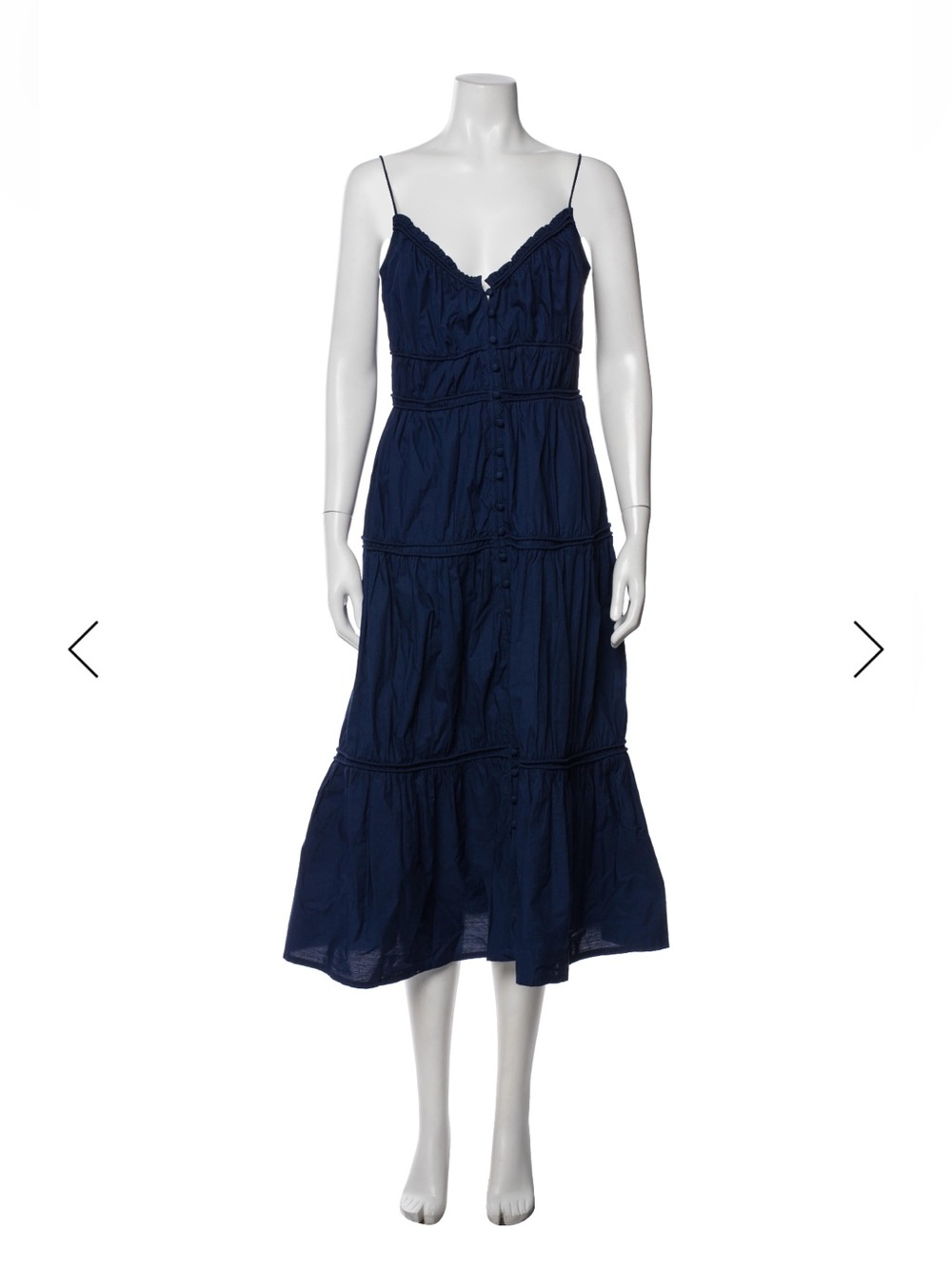 Sea Navy Spaghetti Strap tiered Maxi Dress-
Size 4